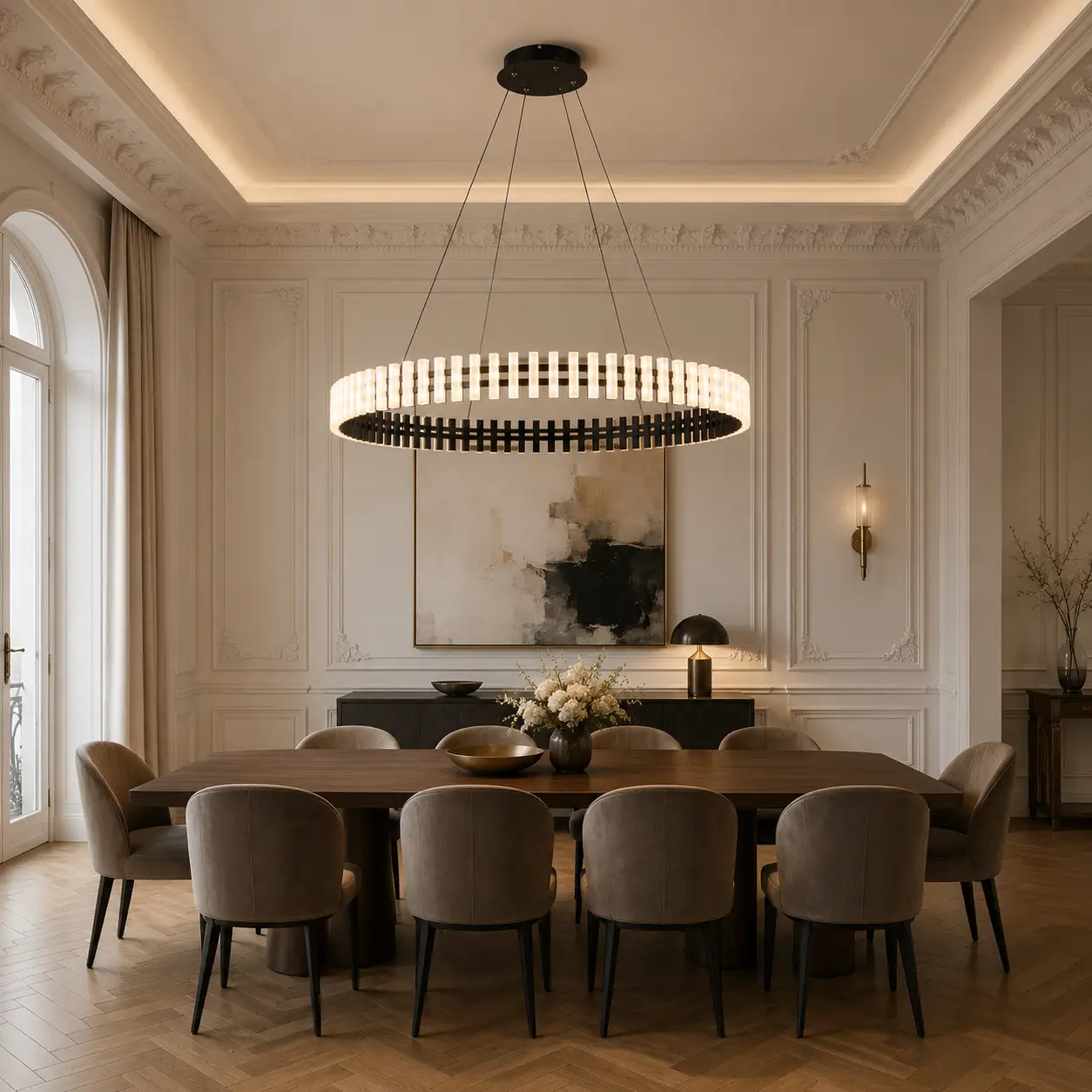Aria-LED-Pendant-Customizable-Dimmable-Circular-Chandelier-transitional-dining Aria-LED-Pendant-Customizable-Dimmable-Circular-Chandelier-transitional-dining