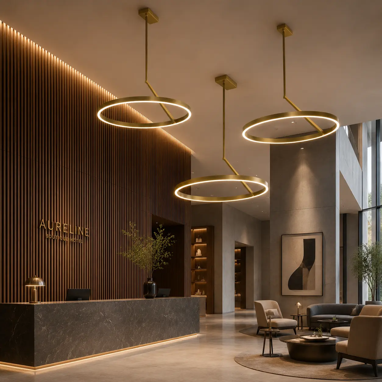 Aureline-LED-Pendant-with-Satin-Brass-Angled-Ring-Finish-boutique-hospitality-lounge Aureline-LED-Pendant-with-Satin-Brass-Angled-Ring-Finish-boutique-hospitality-lounge