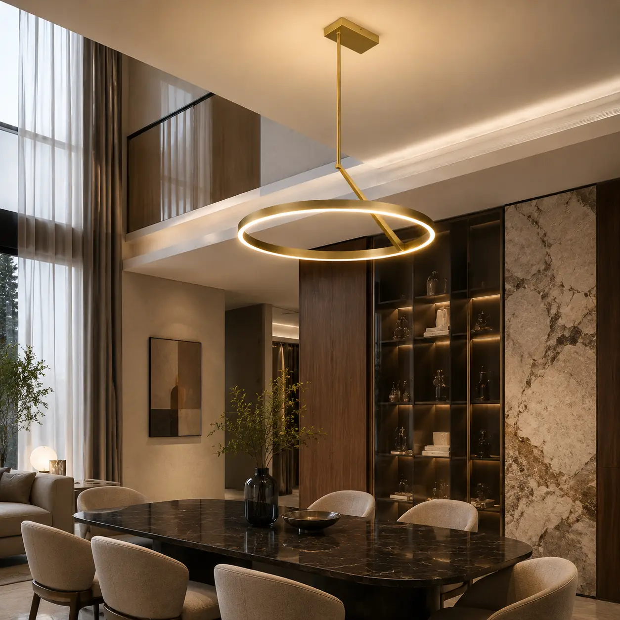 Aureline-LED-Pendant-with-Satin-Brass-Angled-Ring-Finish-modern-contemporary-dining Aureline-LED-Pendant-with-Satin-Brass-Angled-Ring-Finish-modern-contemporary-dining