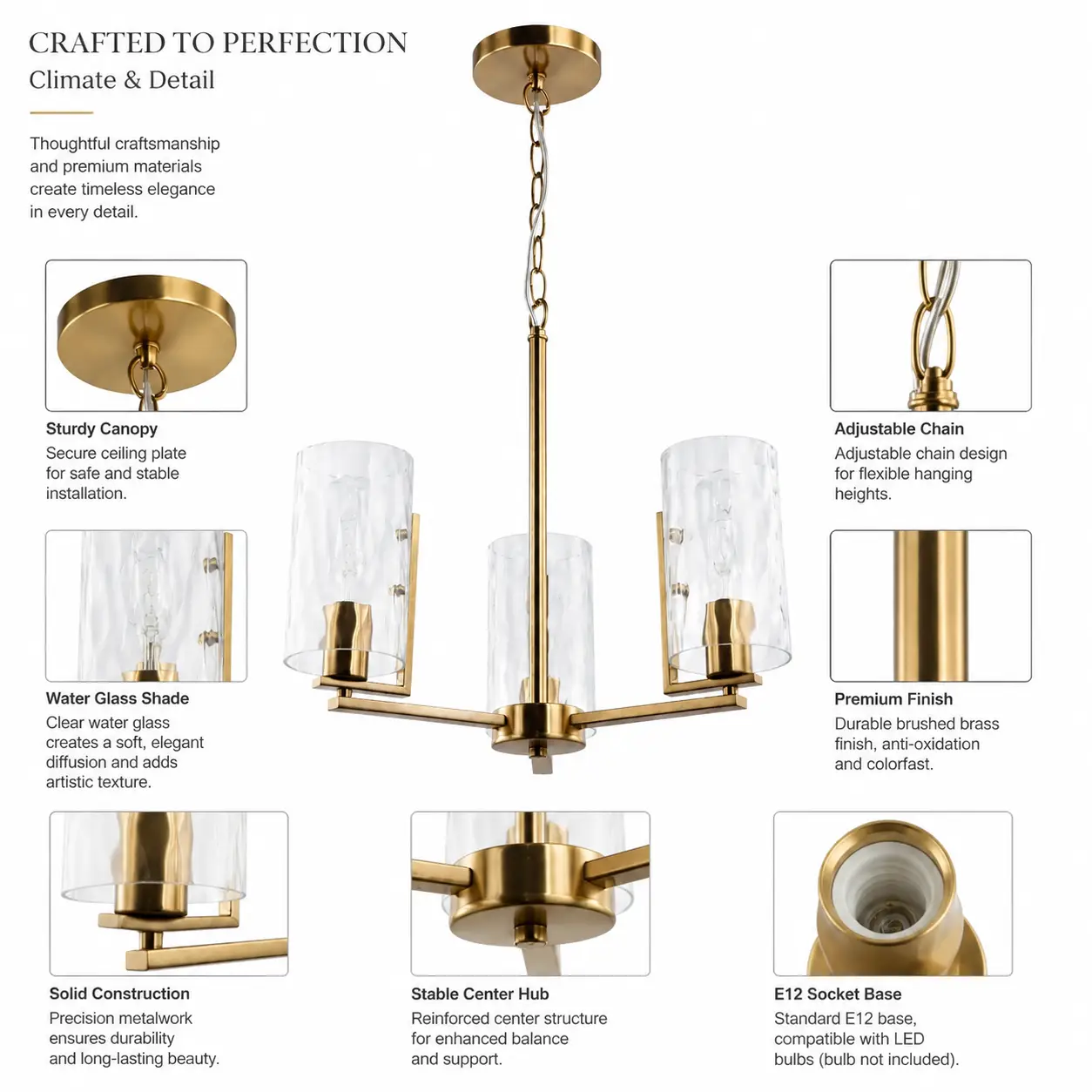 Aurion-3-Light-Modern-Brass-Pendant-with-Clear-Water-Glass-Shades-2 Aurion-3-Light-Modern-Brass-Pendant-with-Clear-Water-Glass-Shades-2