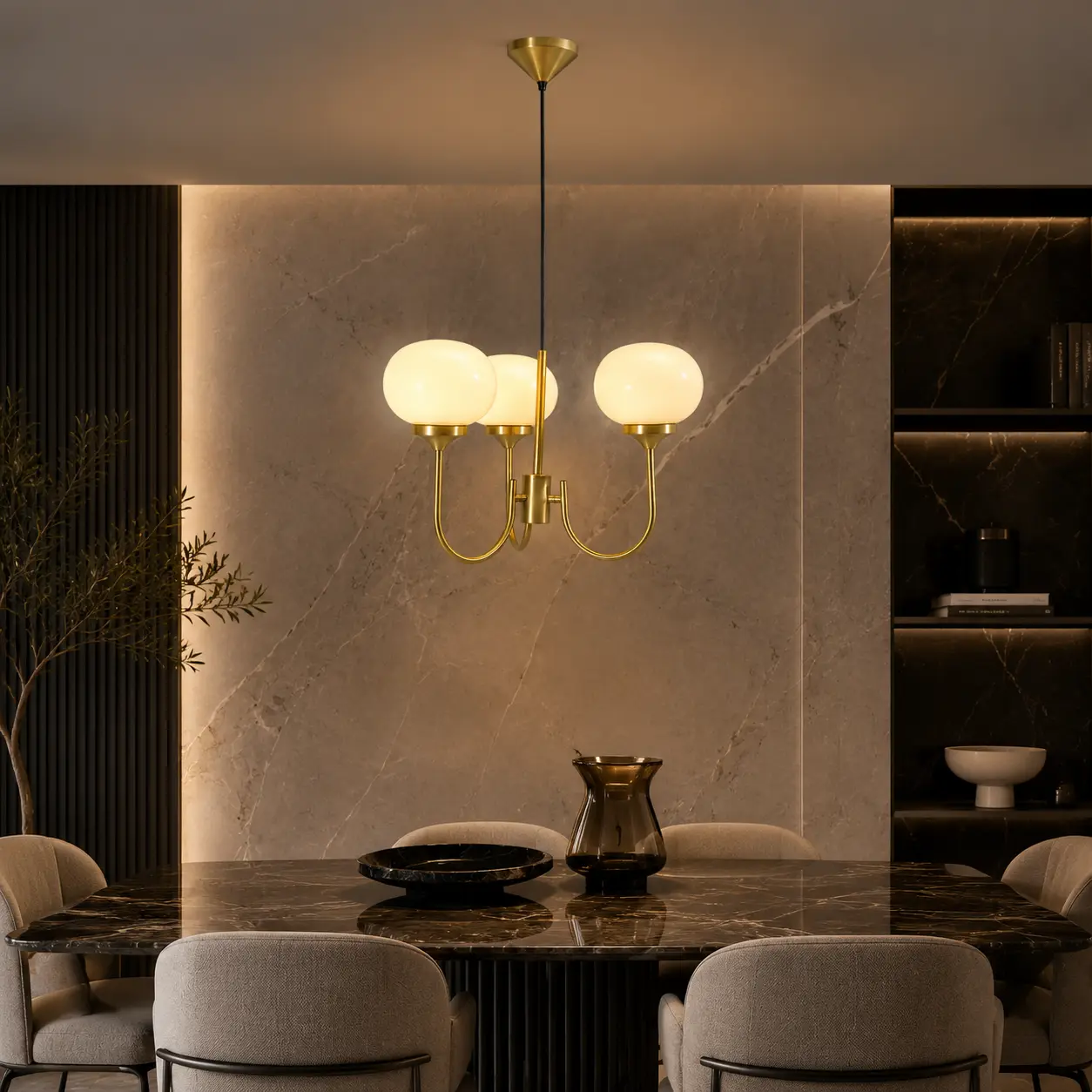 AurumArc-Trio-Pendant-with-Shiny-Gold-Brass-Frosted-Ivory-Globes-modern-contemporary-dining AurumArc-Trio-Pendant-with-Shiny-Gold-Brass-Frosted-Ivory-Globes-modern-contemporary-dining