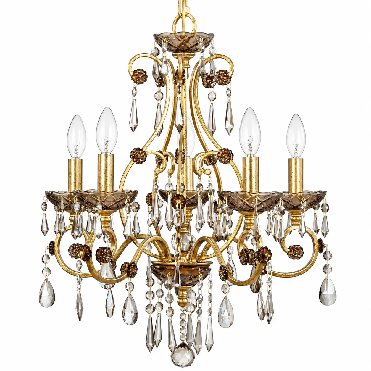Baroque-5-Light-Cognac-Crystal-Chandelier-1 Baroque-5-Light-Cognac-Crystal-Chandelier-1