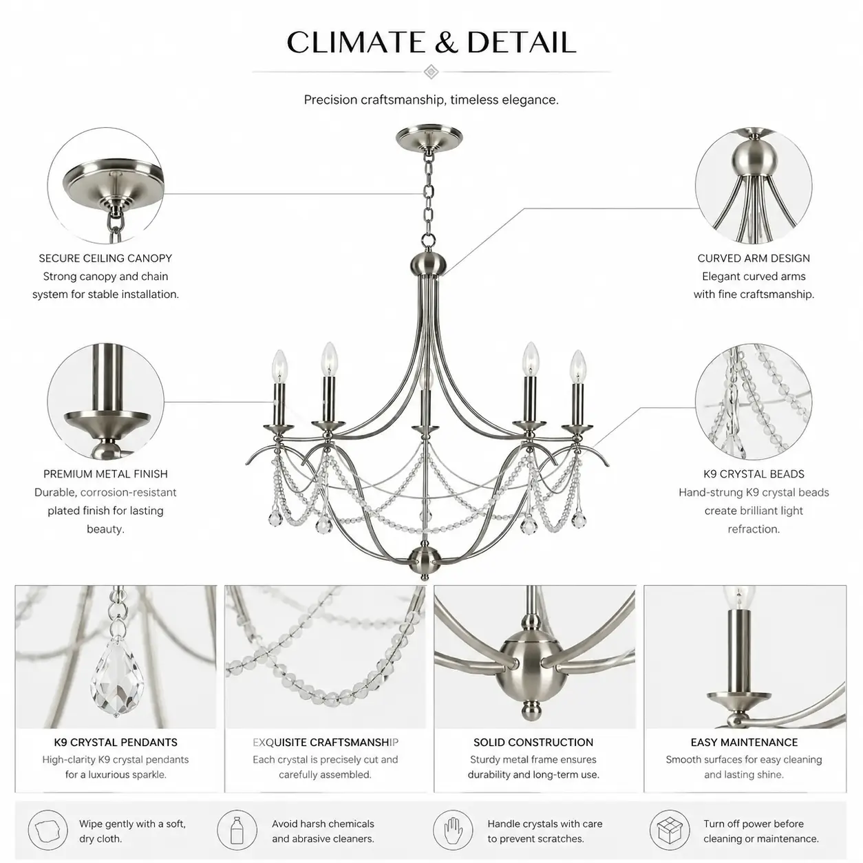 Belle-Epoque-Brushed-Nickel-Crystal-5-Light-Chandelier-2 Belle-Epoque-Brushed-Nickel-Crystal-5-Light-Chandelier-2