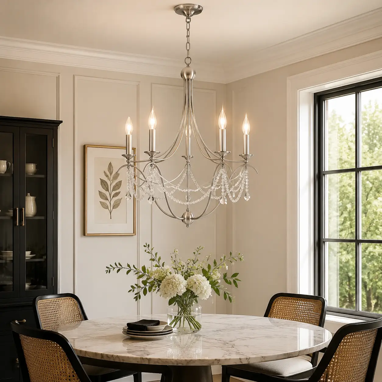 Belle-Epoque-Brushed-Nickel-Crystal-5-Light-Chandelier-transitional-dining Belle-Epoque-Brushed-Nickel-Crystal-5-Light-Chandelier-transitional-dining