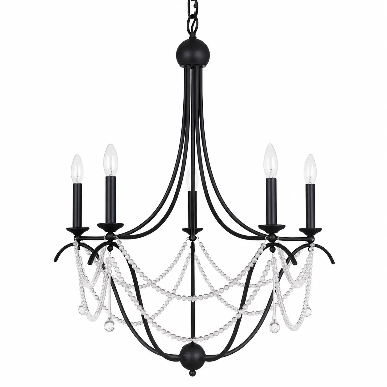 Celeste-5-Light-Crystal-Chain-Chandelier-in-Matte-Black-Finish-1 Celeste-5-Light-Crystal-Chain-Chandelier-in-Matte-Black-Finish-1