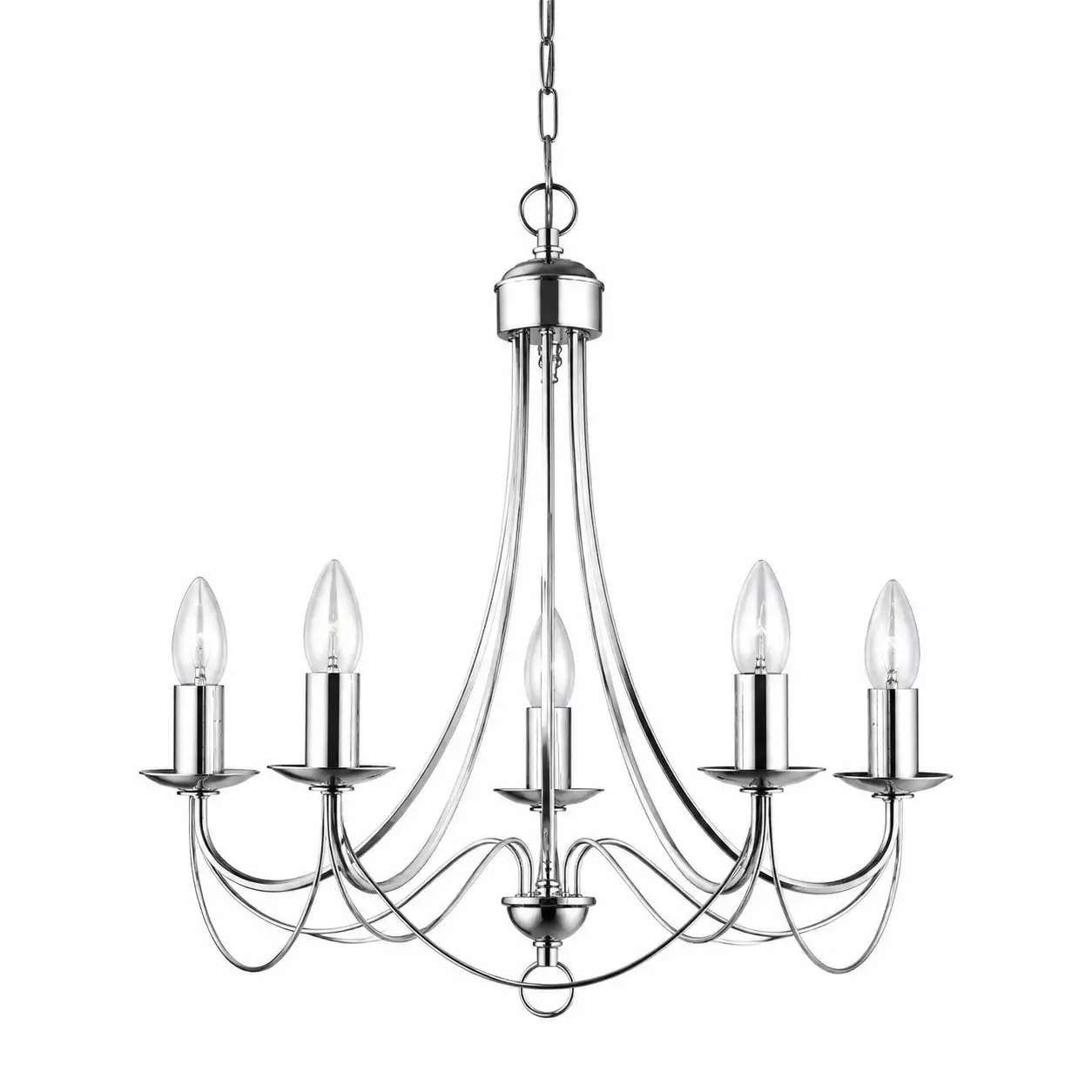 Celestia-Chrome-5-Light-Pendant-with-Sculptural-Hemisphere-1 Celestia-Chrome-5-Light-Pendant-with-Sculptural-Hemisphere-1