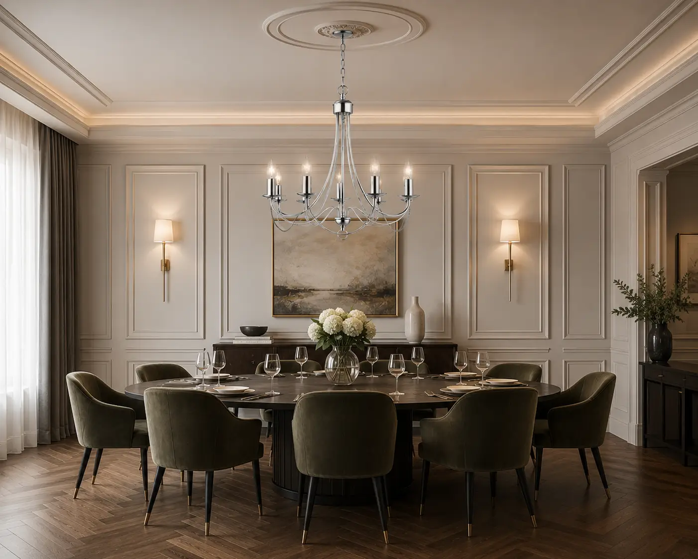 Celestia-Chrome-5-Light-Pendant-with-Sculptural-Hemisphere-neoclassical-transitional-dining Celestia-Chrome-5-Light-Pendant-with-Sculptural-Hemisphere-neoclassical-transitional-dining
