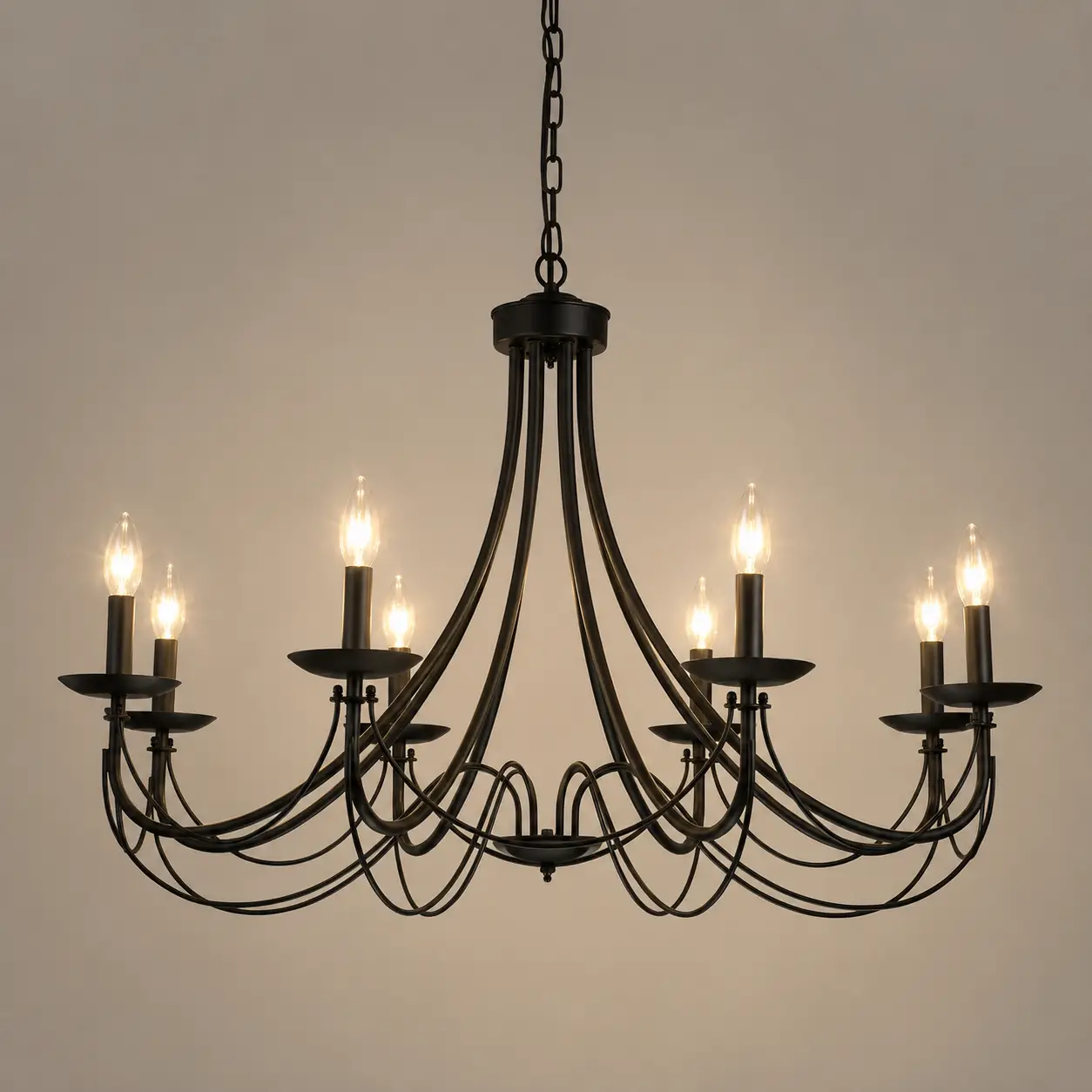 Celestia-Wave-8-Light-Pendant-in-Matte-Black-with-Floating-Accent-Sculptural-Connectors-3 Celestia-Wave-8-Light-Pendant-in-Matte-Black-with-Floating-Accent-Sculptural-Connectors-3