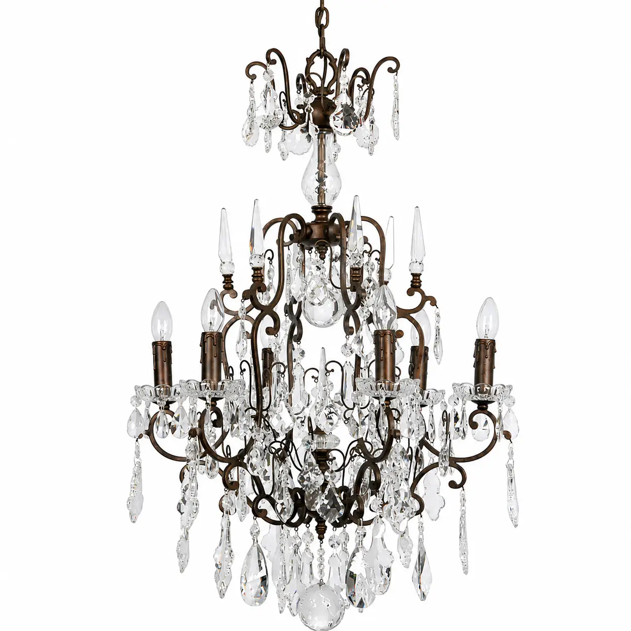 Chateau-6-Light-Vintage-Bronze-Crystal-Chandelier-1 Chateau-6-Light-Vintage-Bronze-Crystal-Chandelier-1