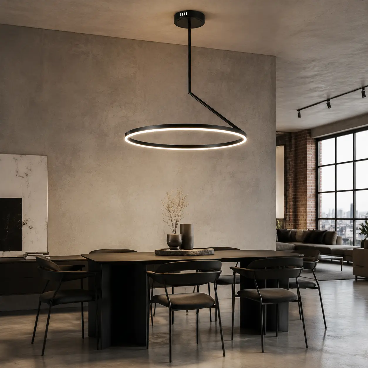 Cirqula-LED-Pendant-with-Matte-Black-Ring-Finish-contemporary-minimalist-industrial-chic Cirqula-LED-Pendant-with-Matte-Black-Ring-Finish-contemporary-minimalist-industrial-chic