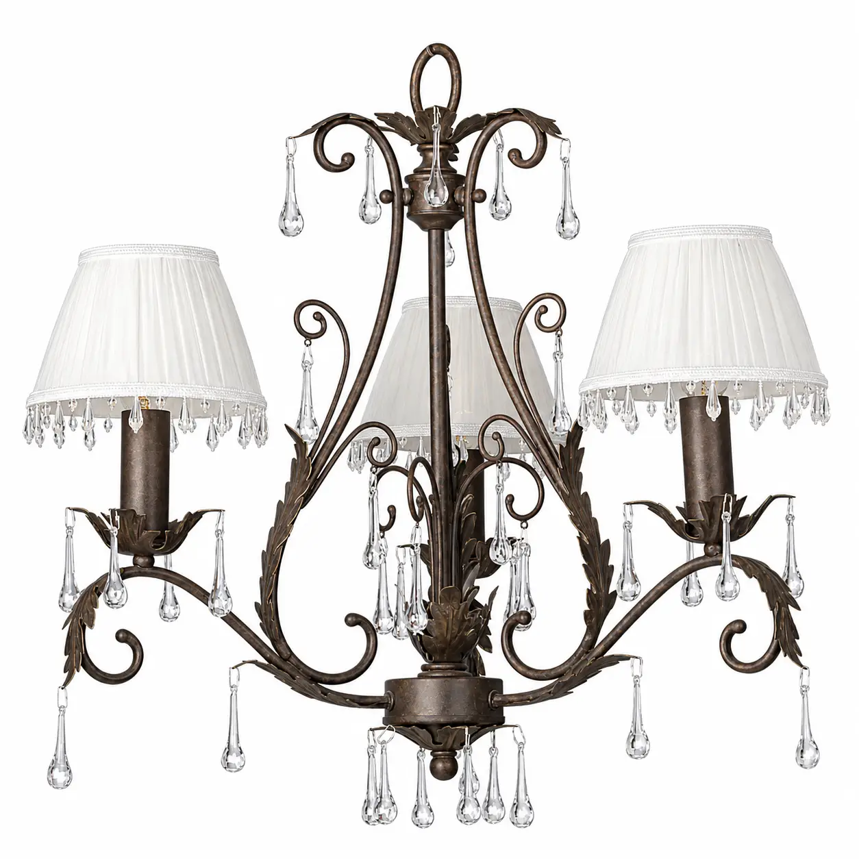 Classic-Elegance-3-Light-Chandelier-in-Antique-Bronze-with-Fabric-Shades-and-Crystal-Drops-1 Classic-Elegance-3-Light-Chandelier-in-Antique-Bronze-with-Fabric-Shades-and-Crystal-Drops-1