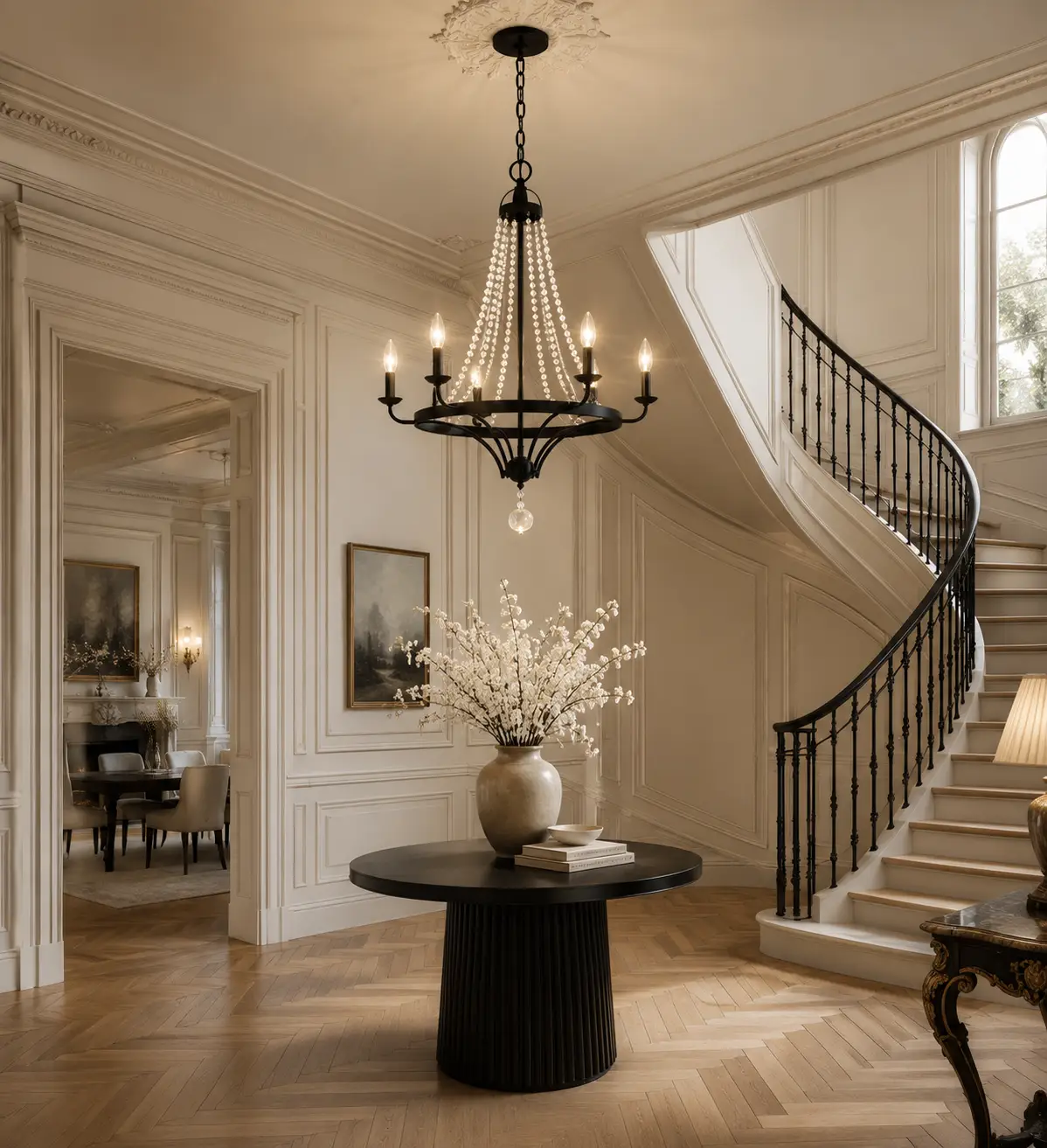 Lustria-Crystal-6-Light-Pendant-in-Matte-Black-with-K9-Crystal-Accents-neoclassical-interior Lustria-Crystal-6-Light-Pendant-in-Matte-Black-with-K9-Crystal-Accents-neoclassical-interior