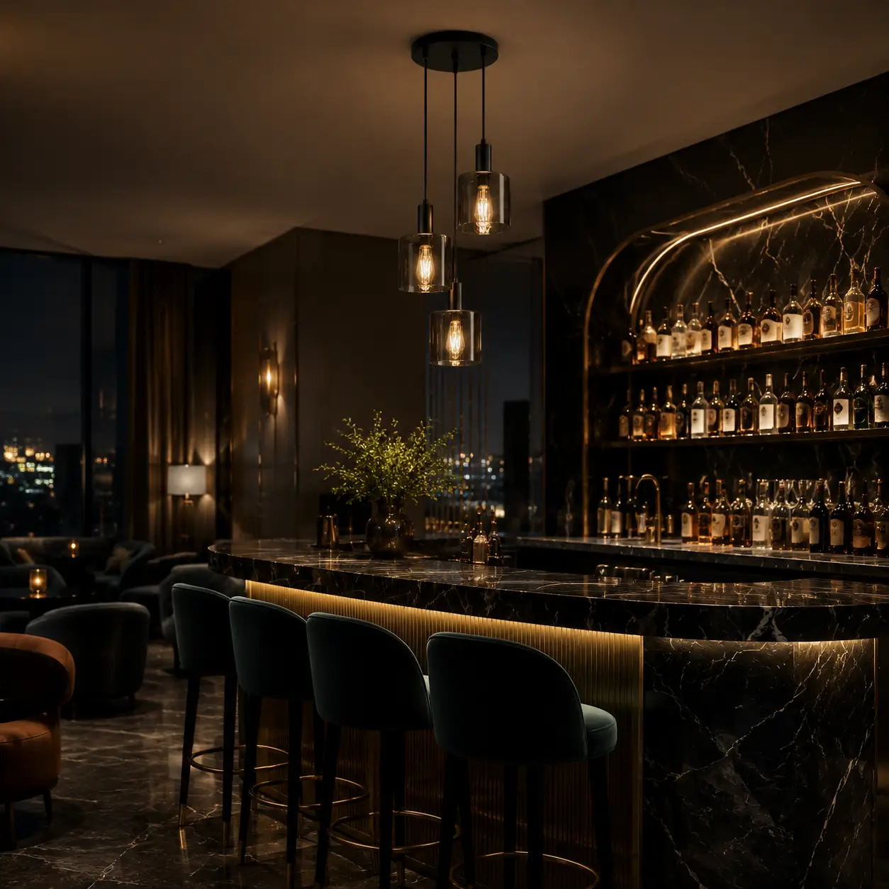 Noctara-Cascade-3-Light-Smoked-Glass-Pendant-modern-bar Noctara-Cascade-3-Light-Smoked-Glass-Pendant-modern-bar
