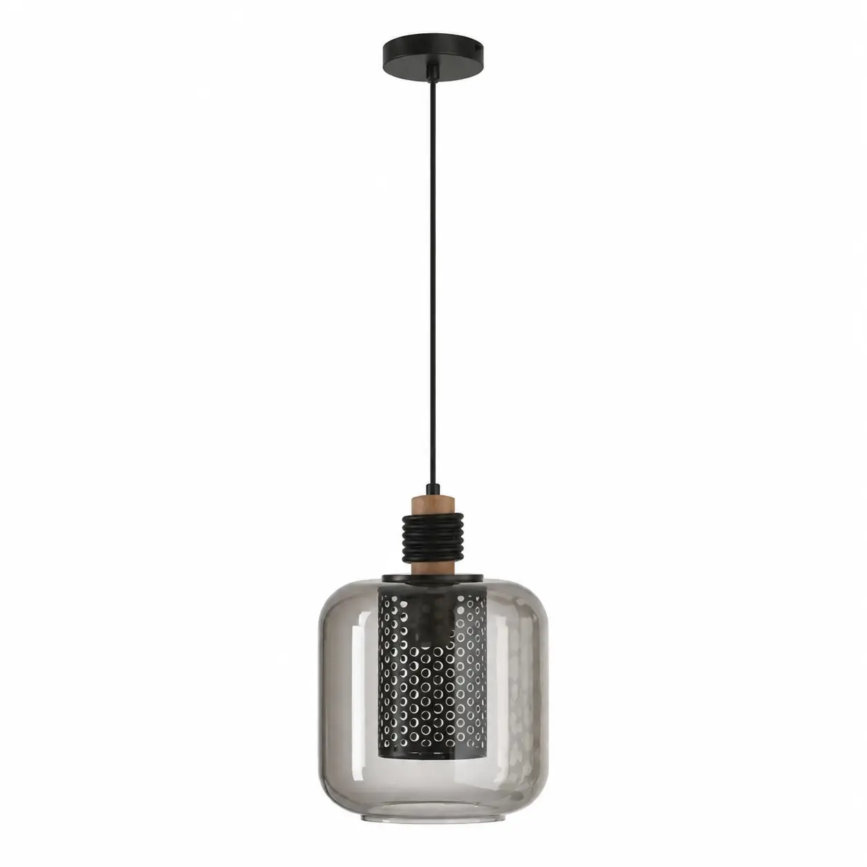 Nova-Cylinder-1‑Light-with-Smoked-Glass-Iron-Shade-Pendant-1 Nova-Cylinder-1‑Light-with-Smoked-Glass-Iron-Shade-Pendant-1