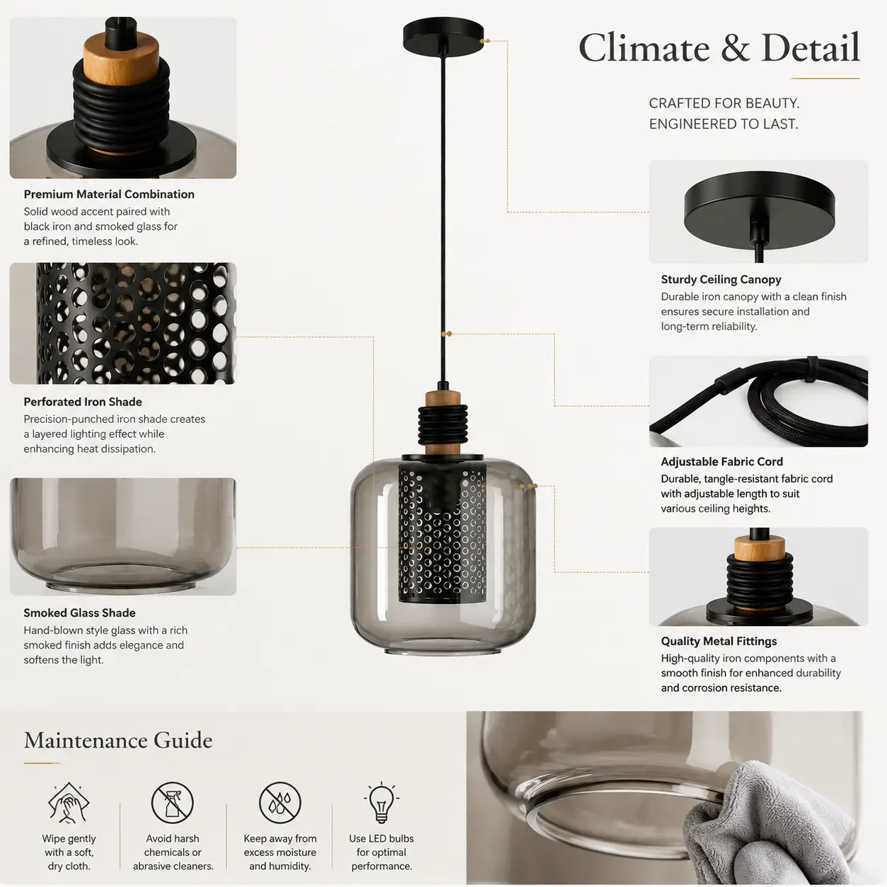 Nova-Cylinder-1‑Light-with-Smoked-Glass-Iron-Shade-Pendant-2 Nova-Cylinder-1‑Light-with-Smoked-Glass-Iron-Shade-Pendant-2