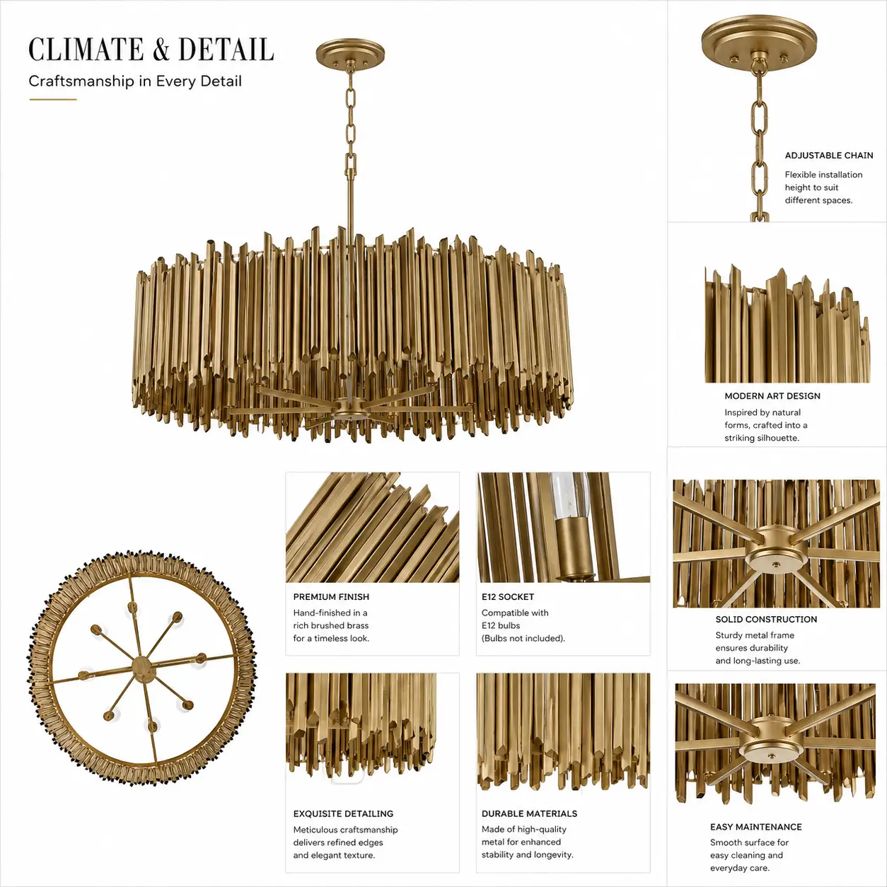 Opus-8‑Light-Drum-Pendant-with-Burnished-Gold-Pan-Flute-Finish-2 Opus-8‑Light-Drum-Pendant-with-Burnished-Gold-Pan-Flute-Finish-2