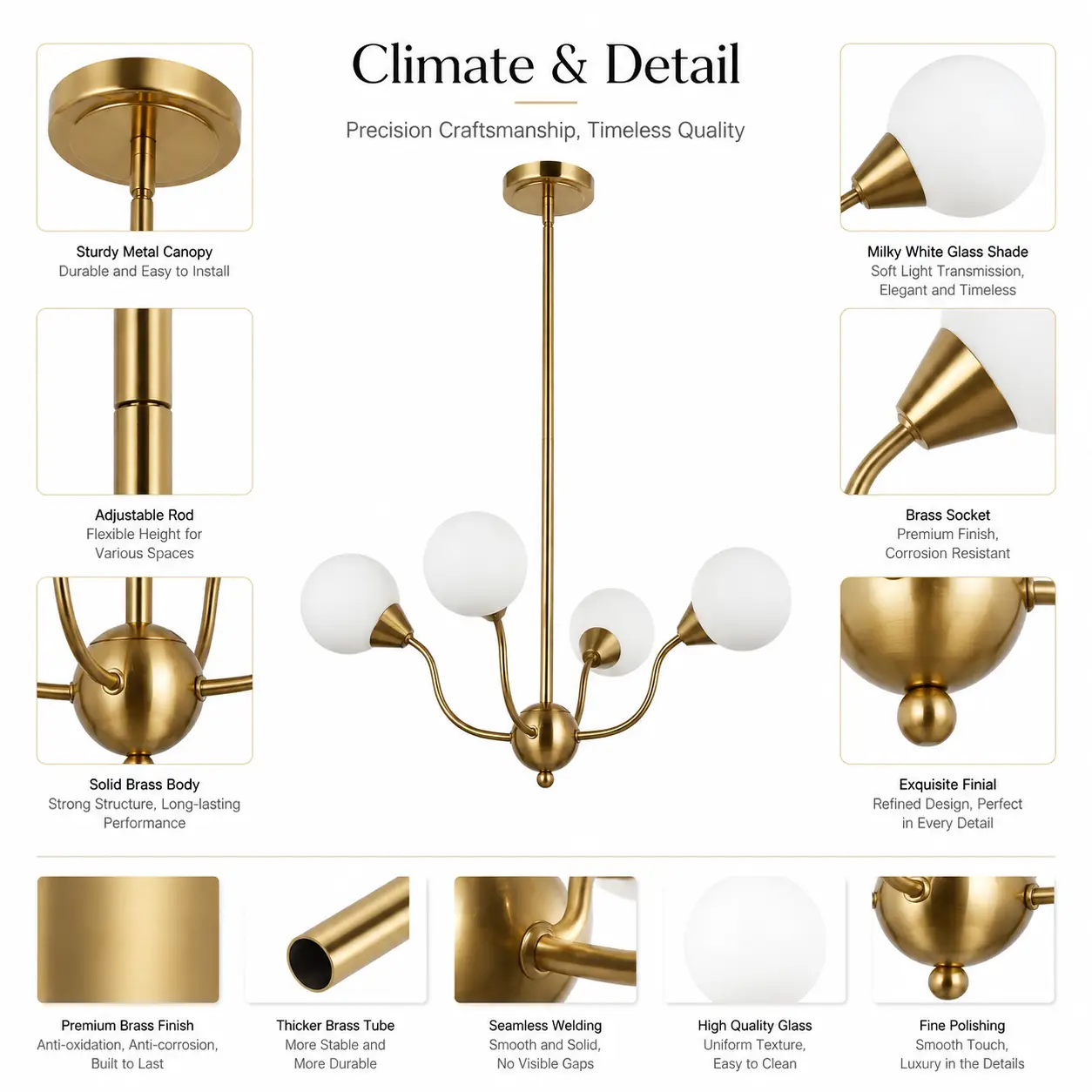 OrbisGlow-4-Light-Pendant-with-Shiny-Gold-Brass-Milky-White-Globe-Shades-2 OrbisGlow-4-Light-Pendant-with-Shiny-Gold-Brass-Milky-White-Globe-Shades-2
