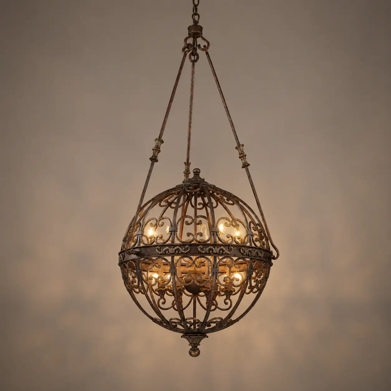 Ornate-Grandeur-Wrought-Iron-Sphere-Chandelier-3 Ornate-Grandeur-Wrought-Iron-Sphere-Chandelier-3