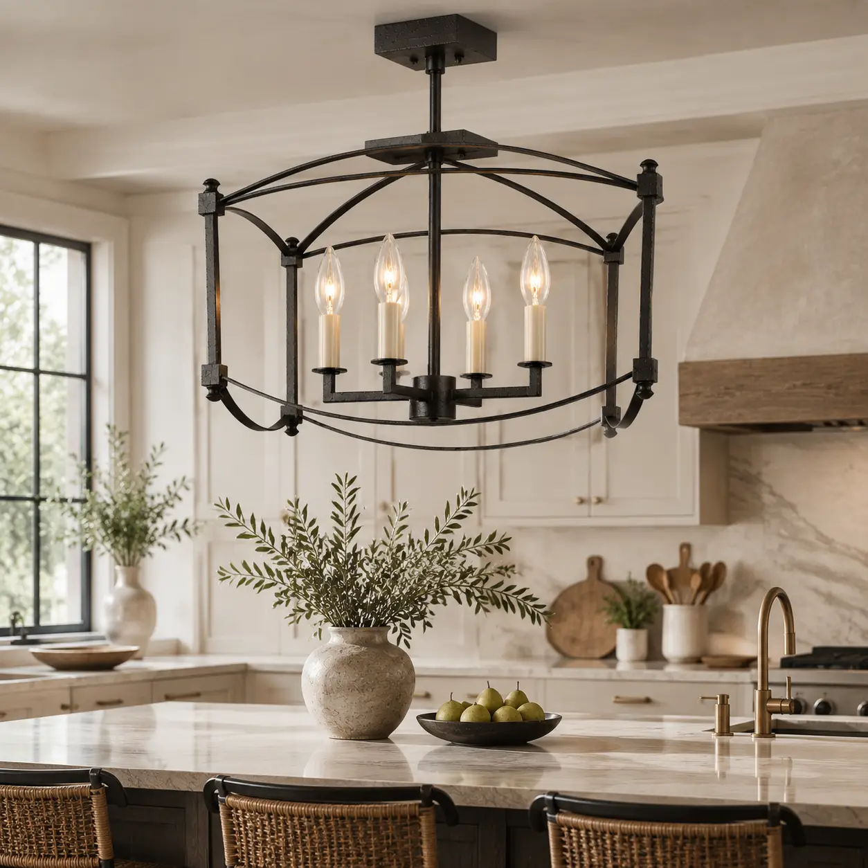 Ovalen-4-Light-Pendant-with-Black-Iron-Oval-Frame-contemporary-kitchen-island Ovalen-4-Light-Pendant-with-Black-Iron-Oval-Frame-contemporary-kitchen-island