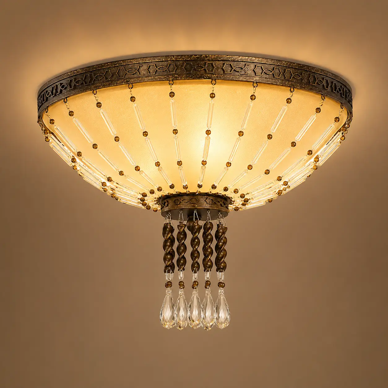 Regalia-Glow-3-Light-Antique-Brass-Flush-Mount-with-Crystals-Seedy-Glass-3 Regalia-Glow-3-Light-Antique-Brass-Flush-Mount-with-Crystals-Seedy-Glass-3