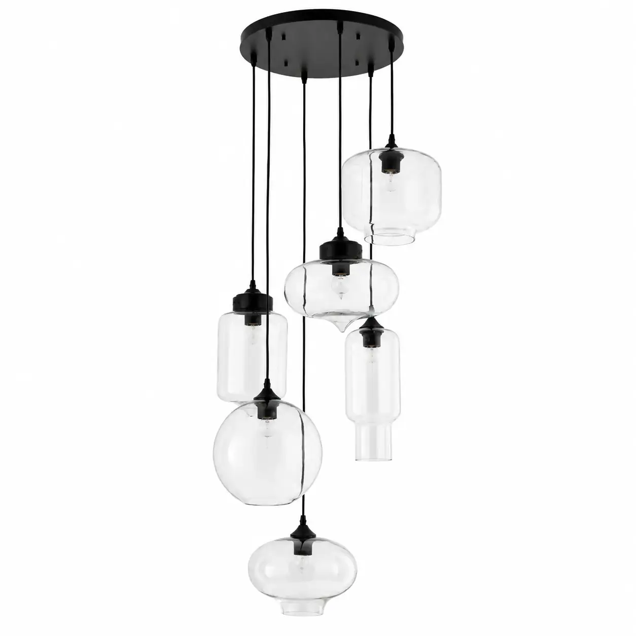 Sculpted-Serenity-Multi-Shape-Glass-Chandelier-1 Sculpted-Serenity-Multi-Shape-Glass-Chandelier-1