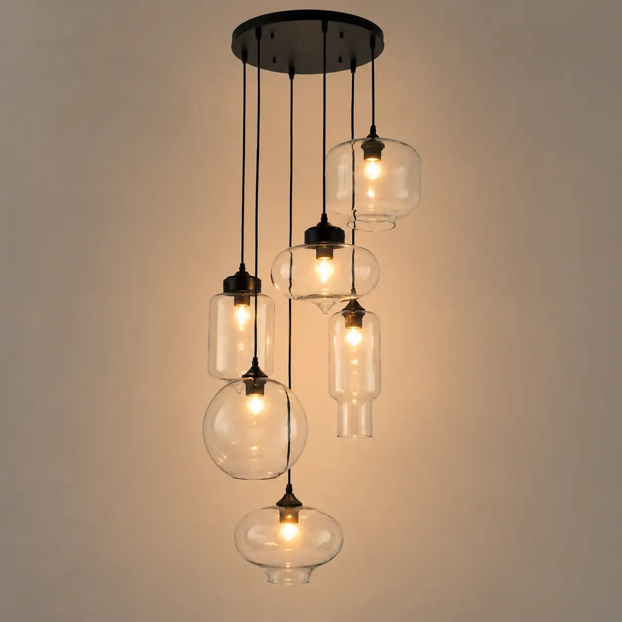 Sculpted-Serenity-Multi-Shape-Glass-Chandelier-3 Sculpted-Serenity-Multi-Shape-Glass-Chandelier-3
