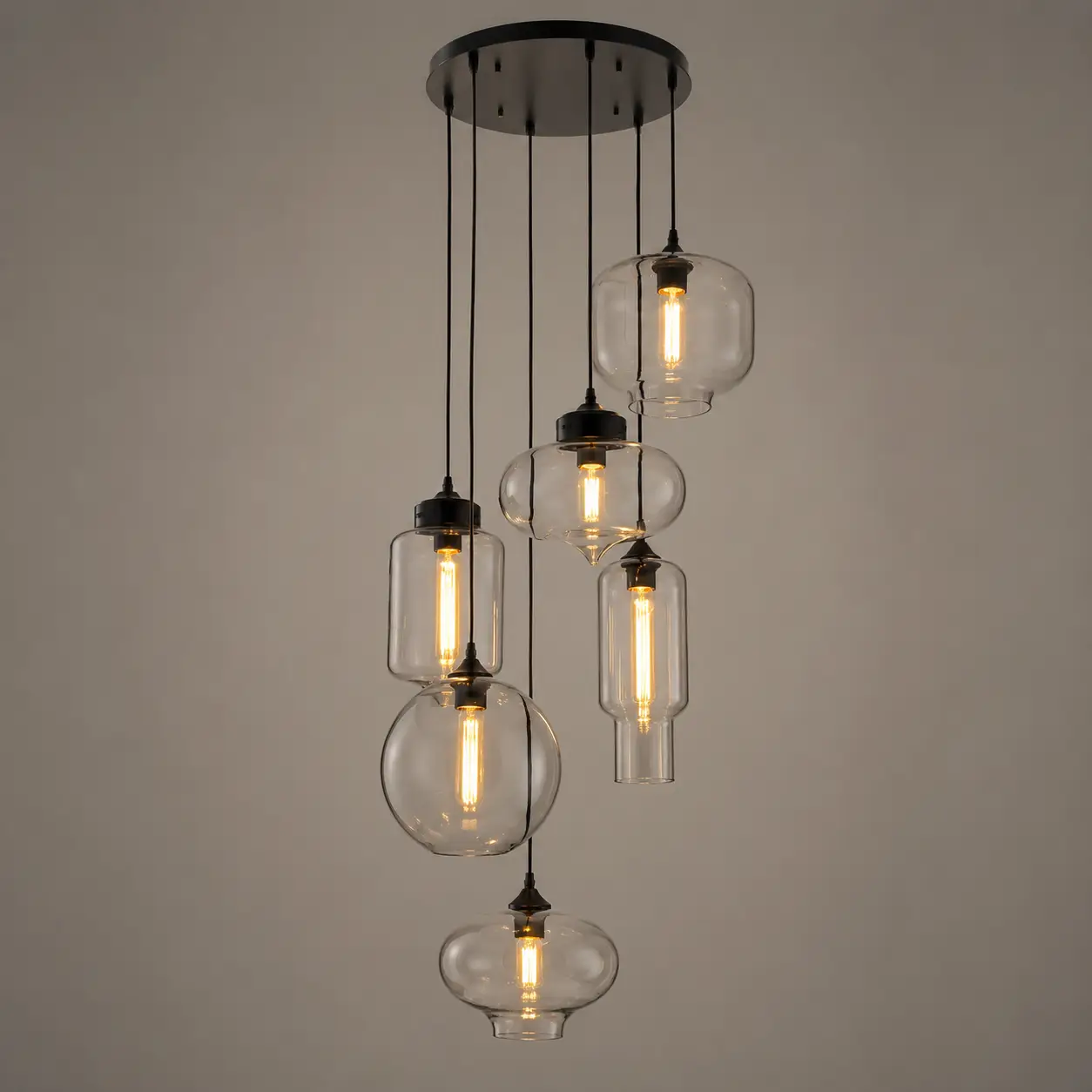 Sculpted-Serenity-Multi-Shape-Glass-Chandelier-4 Sculpted-Serenity-Multi-Shape-Glass-Chandelier-4