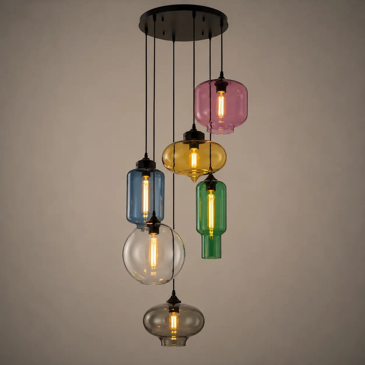 Sculpted-Serenity-Multi-Shape-Glass-Chandelier-5 Sculpted-Serenity-Multi-Shape-Glass-Chandelier-5