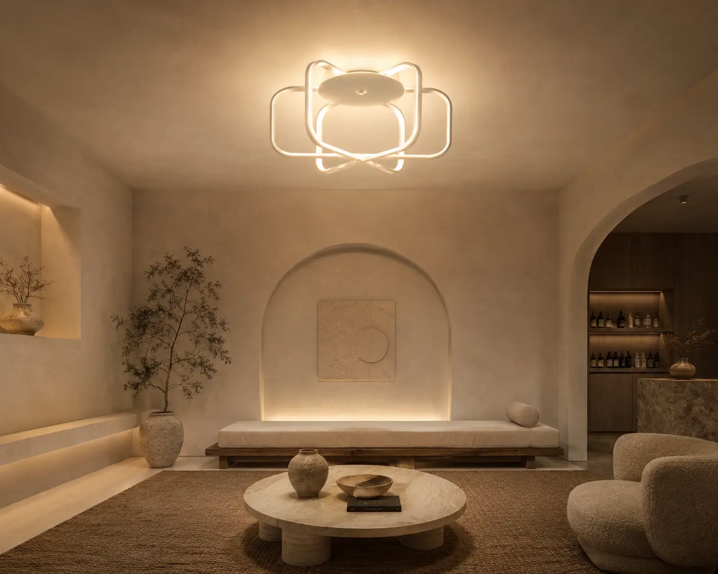 3D Rendering Placement 01 - High-End Wabi-Sabi Plaster Salon
