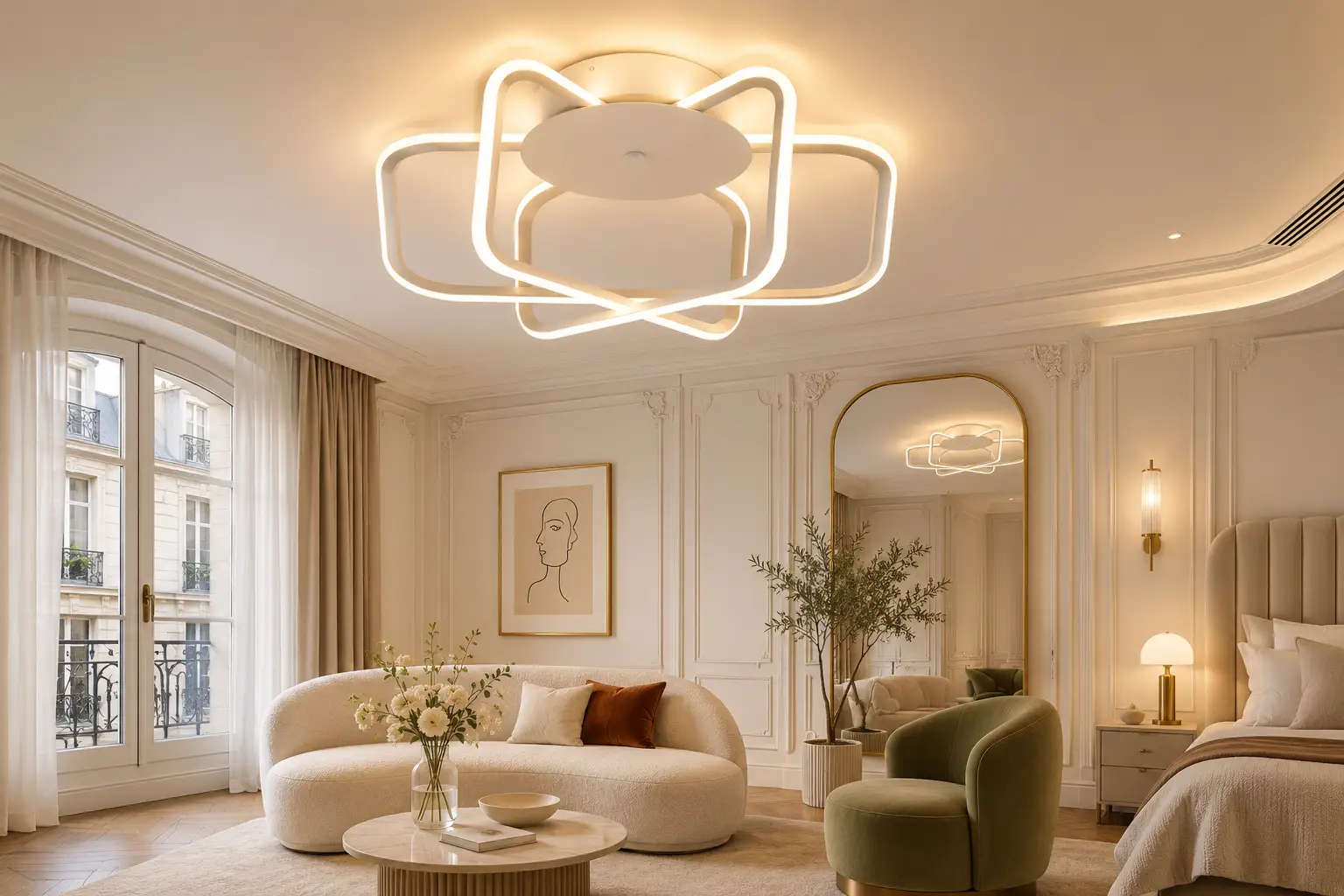 3D Rendering Placement 02 - Modern Parisian French Cream Suite