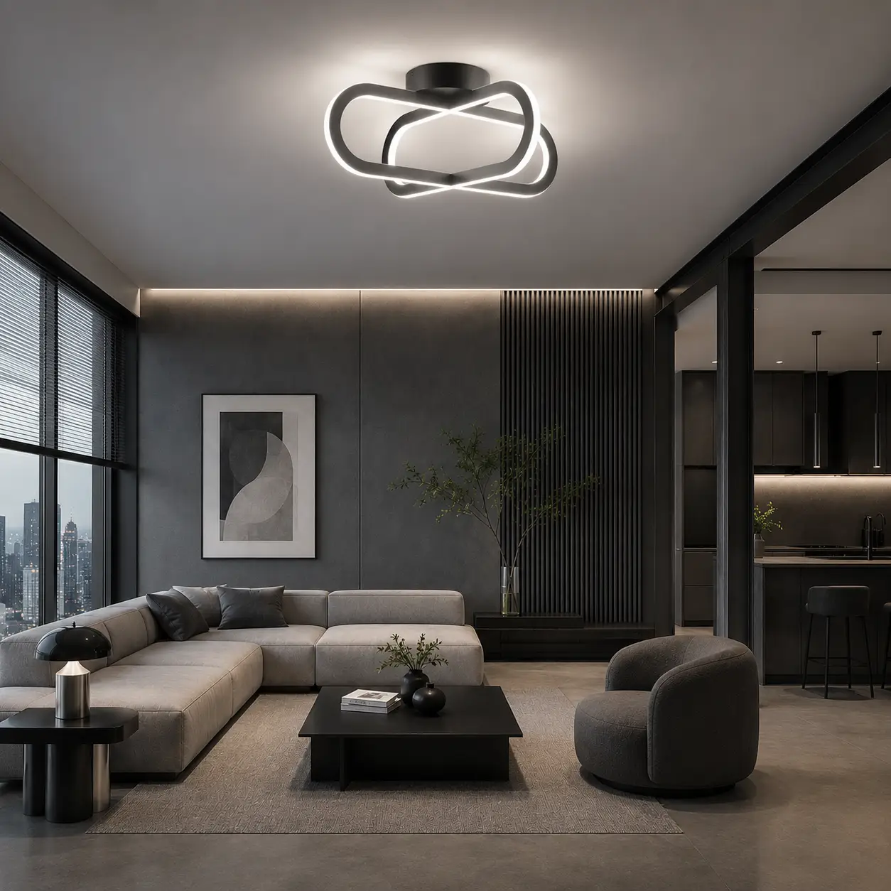 3D Rendering Placement 02 - Urban Minimalist Living Lounge