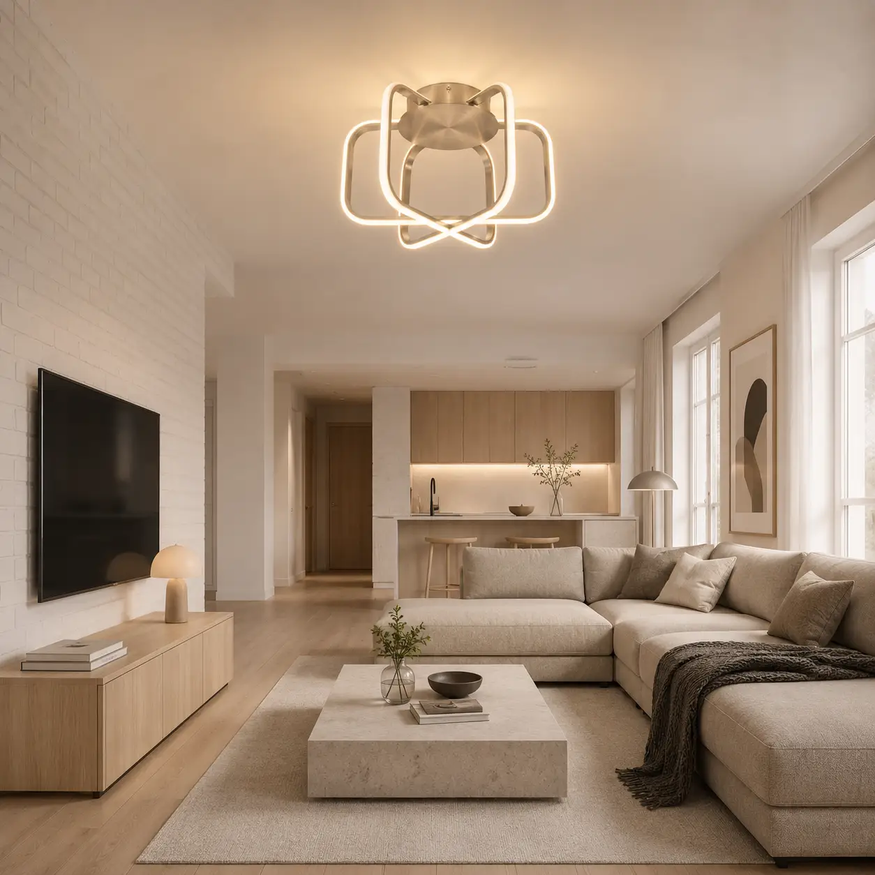 3D Rendering Placement 02 - Nordic Luxury Residential Living Zone