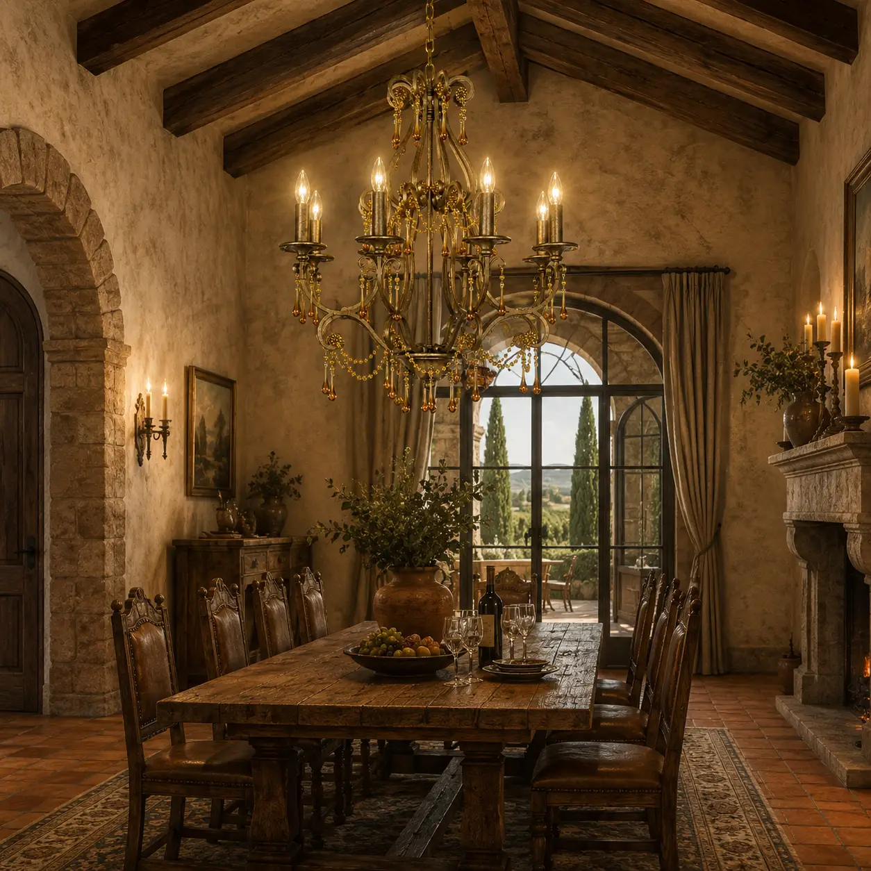 Tuscan-Amber-Elegance-8-Light-Chandelier-mediterranean-dining Tuscan-Amber-Elegance-8-Light-Chandelier-mediterranean-dining
