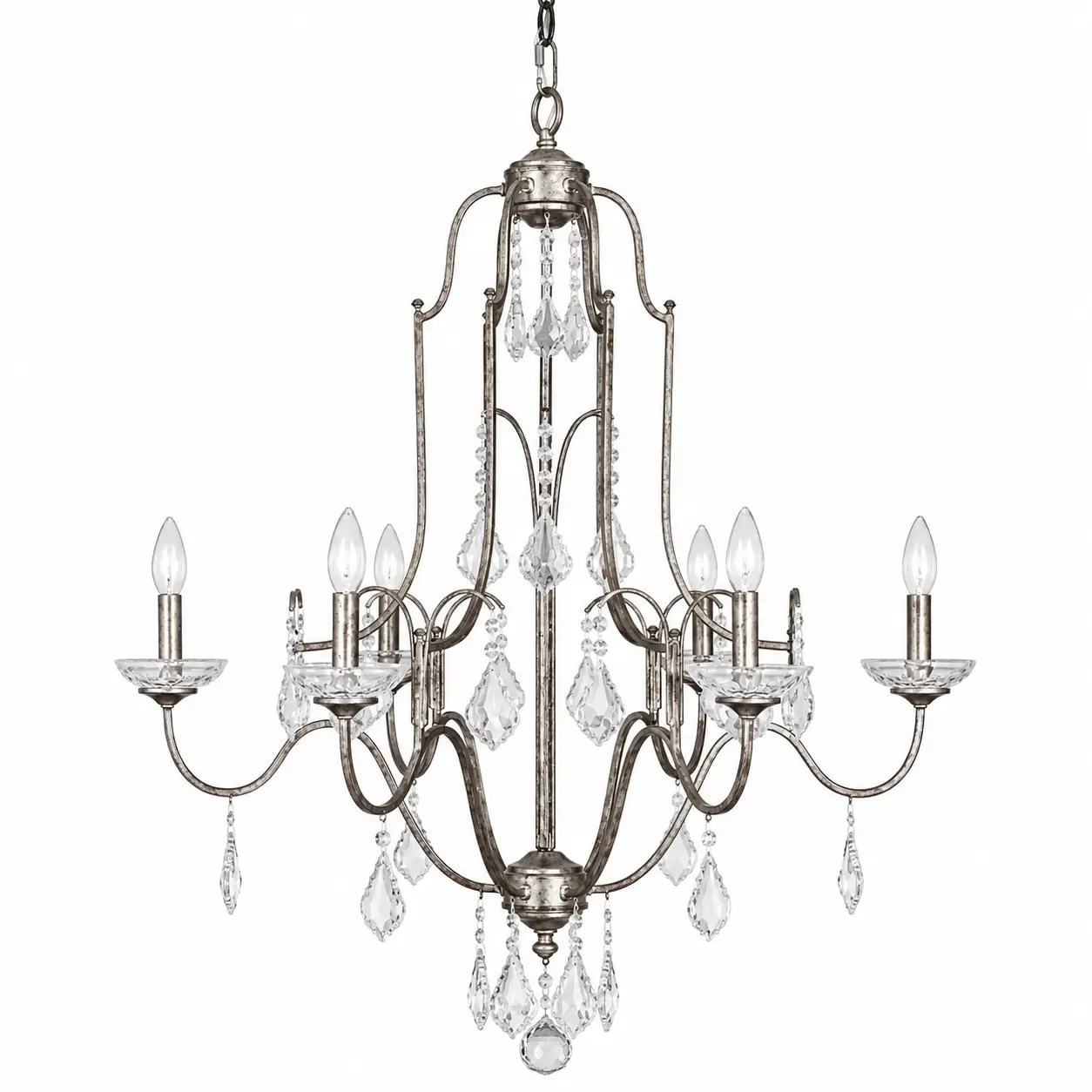 Vintage-6-Light-Crystal-Chandelier-with-Handcrafted-Metal-Frame-1 Vintage-6-Light-Crystal-Chandelier-with-Handcrafted-Metal-Frame-1