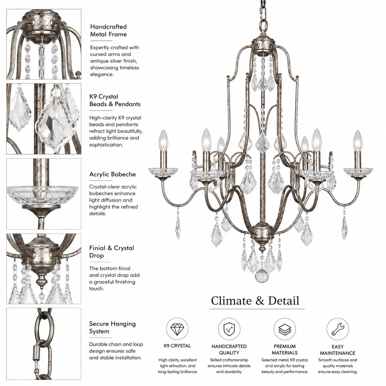 Vintage-6-Light-Crystal-Chandelier-with-Handcrafted-Metal-Frame-2 Vintage-6-Light-Crystal-Chandelier-with-Handcrafted-Metal-Frame-2