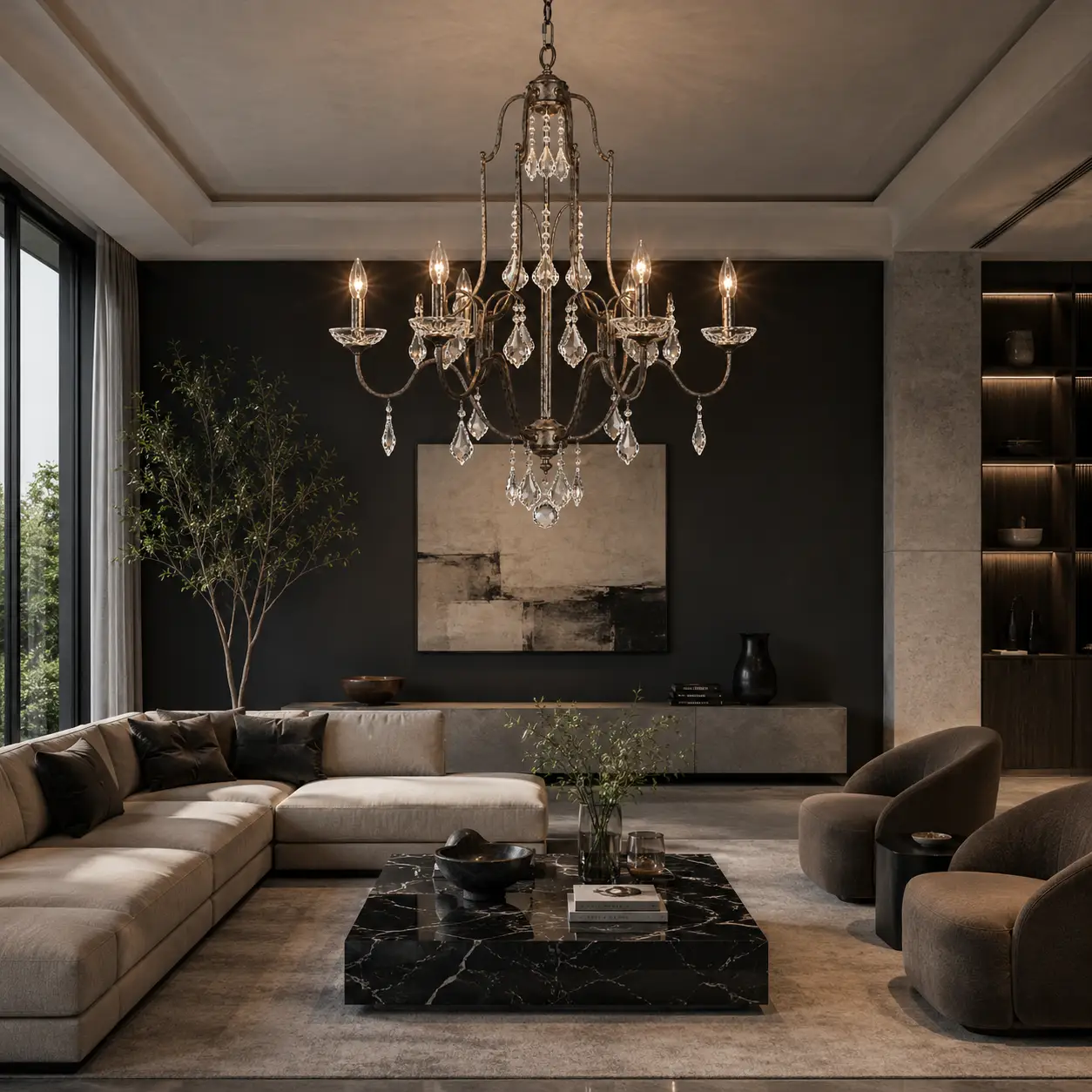 Vintage-6-Light-Crystal-Chandelier-with-Handcrafted-Metal-Frame-modern-transitional Vintage-6-Light-Crystal-Chandelier-with-Handcrafted-Metal-Frame-modern-transitional