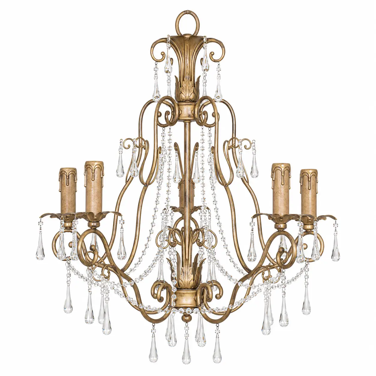 Vintage-Gold-Scrollwork-5-Light-Chandelier-1 Vintage-Gold-Scrollwork-5-Light-Chandelier-1