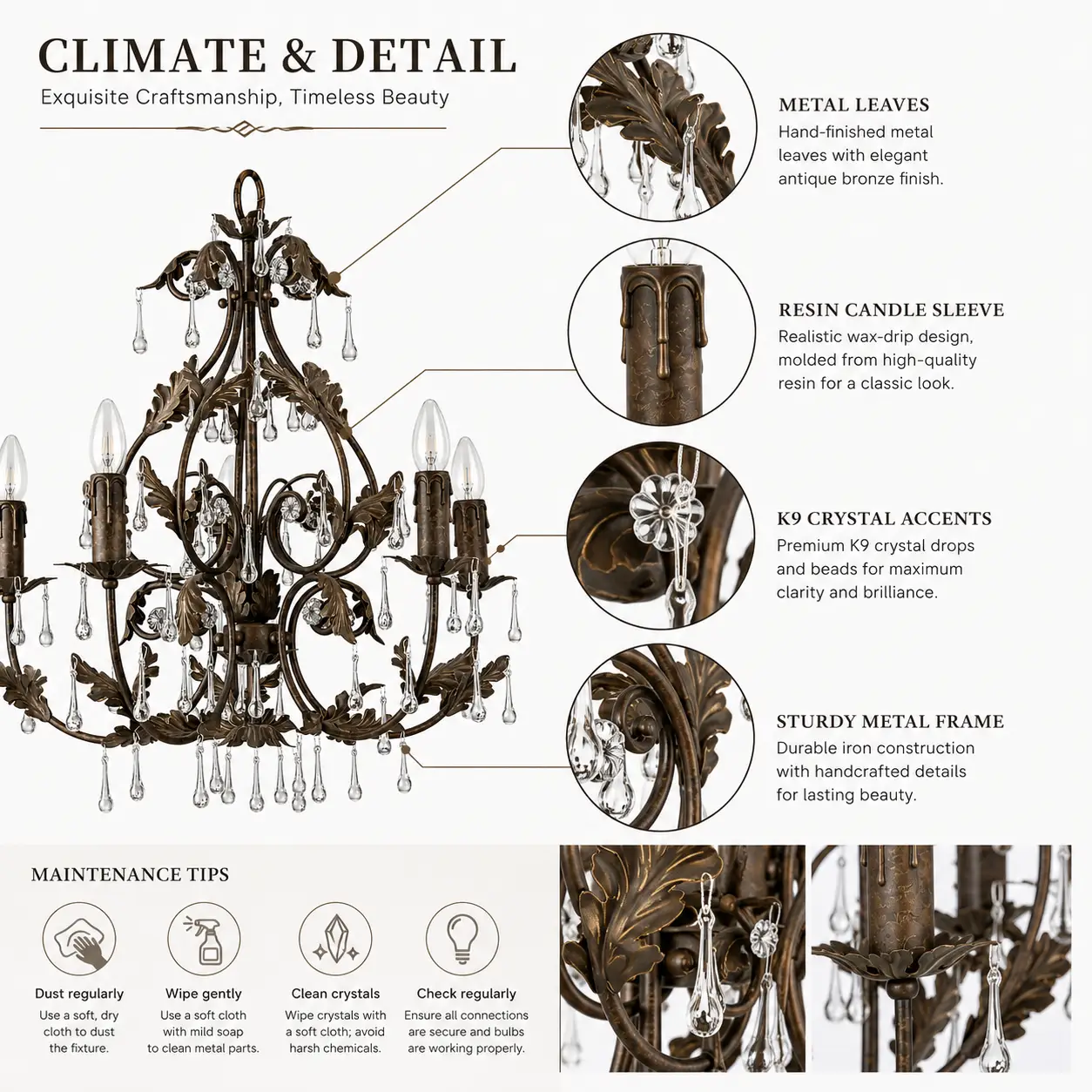 Vintage-Leaf-5-Light-Chandelier-in-Rustic-Bronze-with-Crystal-Drops-2 Vintage-Leaf-5-Light-Chandelier-in-Rustic-Bronze-with-Crystal-Drops-2