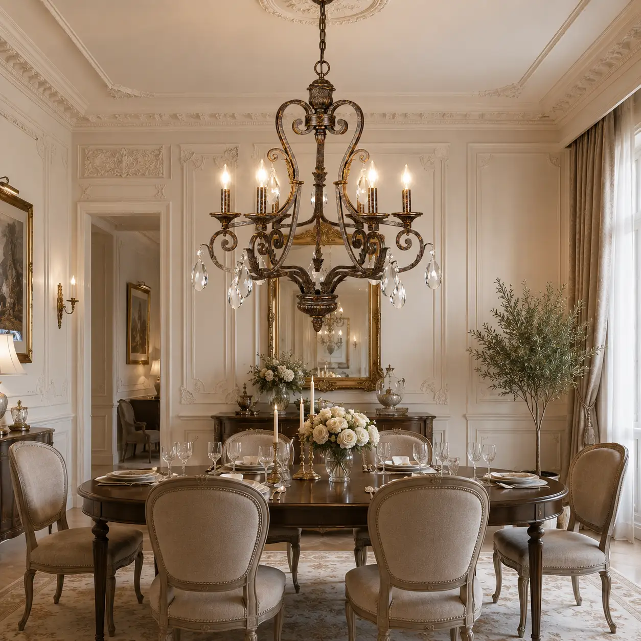Vittoria Chandelier in French Elegance Dining Room Render