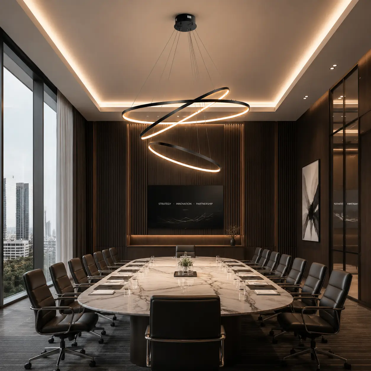 ZenRings-3-Tier-LED-Pendant-commercial-boardroom ZenRings-3-Tier-LED-Pendant-commercial-boardroom