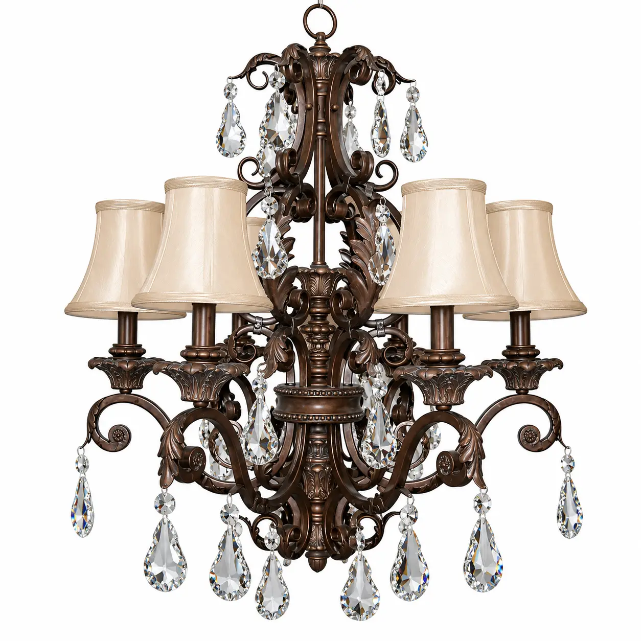 vintage-6-light-crystal-accent-chandelier-antique-bronze-finish-with-fabric-shades-1 vintage-6-light-crystal-accent-chandelier-antique-bronze-finish-with-fabric-shades-1