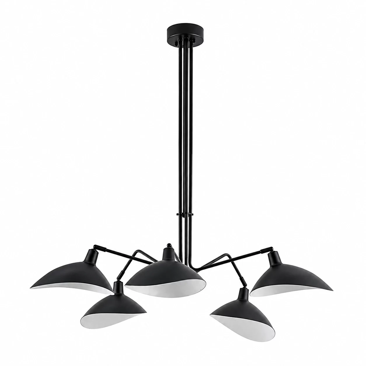 Arachnis-5-Light-Pendant-in-Matte-Black-with-White-Inner-Scoop-Shades-1 Arachnis-5-Light-Pendant-in-Matte-Black-with-White-Inner-Scoop-Shades-1
