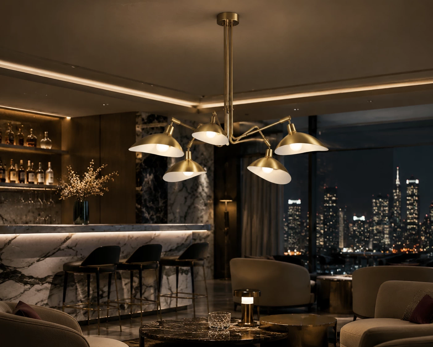 Arachnis-5-Light-Pendant-in-Matte-Black-with-White-Inner-Scoop-Shades-commercial-vip-suite Arachnis-5-Light-Pendant-in-Matte-Black-with-White-Inner-Scoop-Shades-commercial-vip-suite