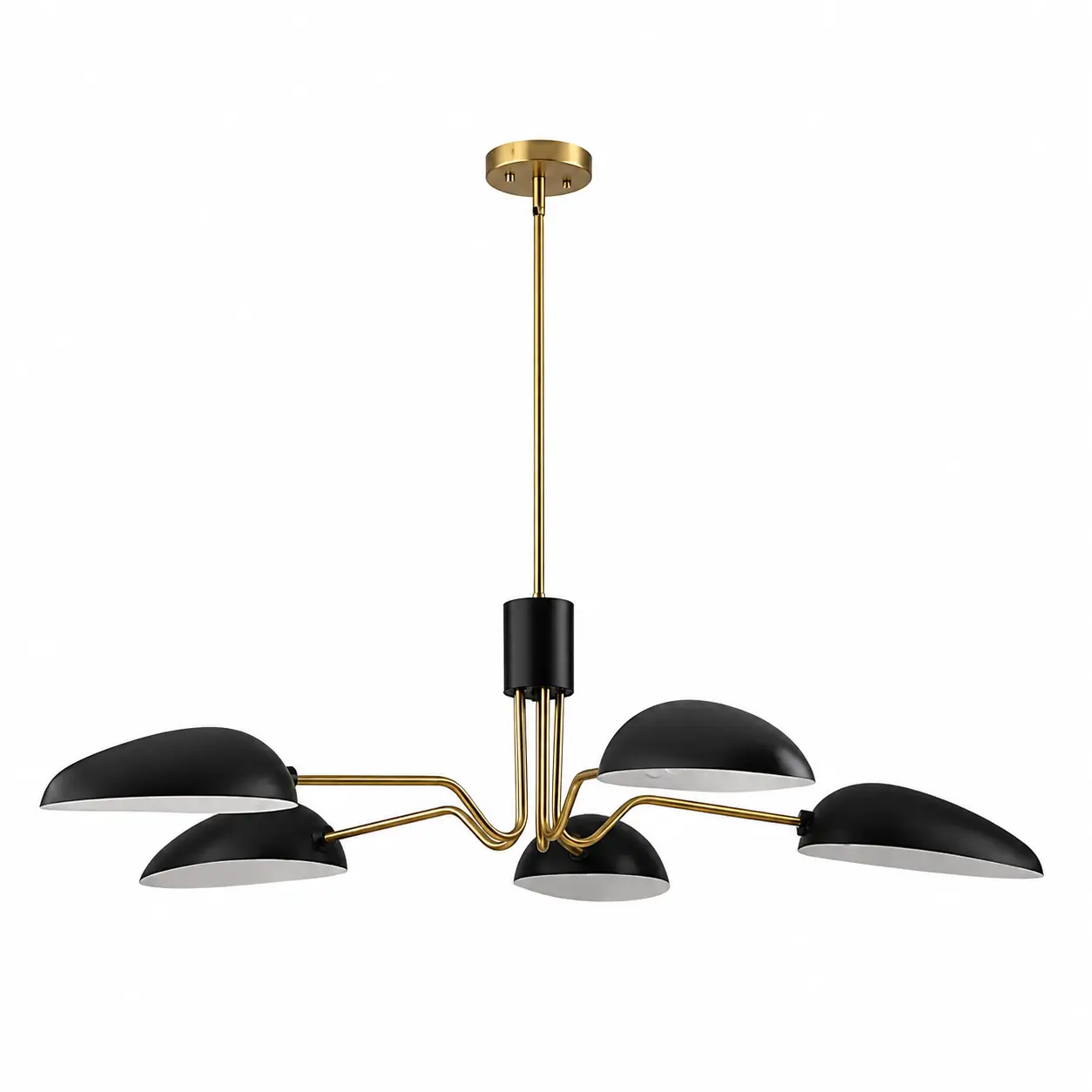 Arachnis-Natural-Brass-5-Light-Pendant-with-Matte-Black-Scoop-Shades-1 Arachnis-Natural-Brass-5-Light-Pendant-with-Matte-Black-Scoop-Shades-1