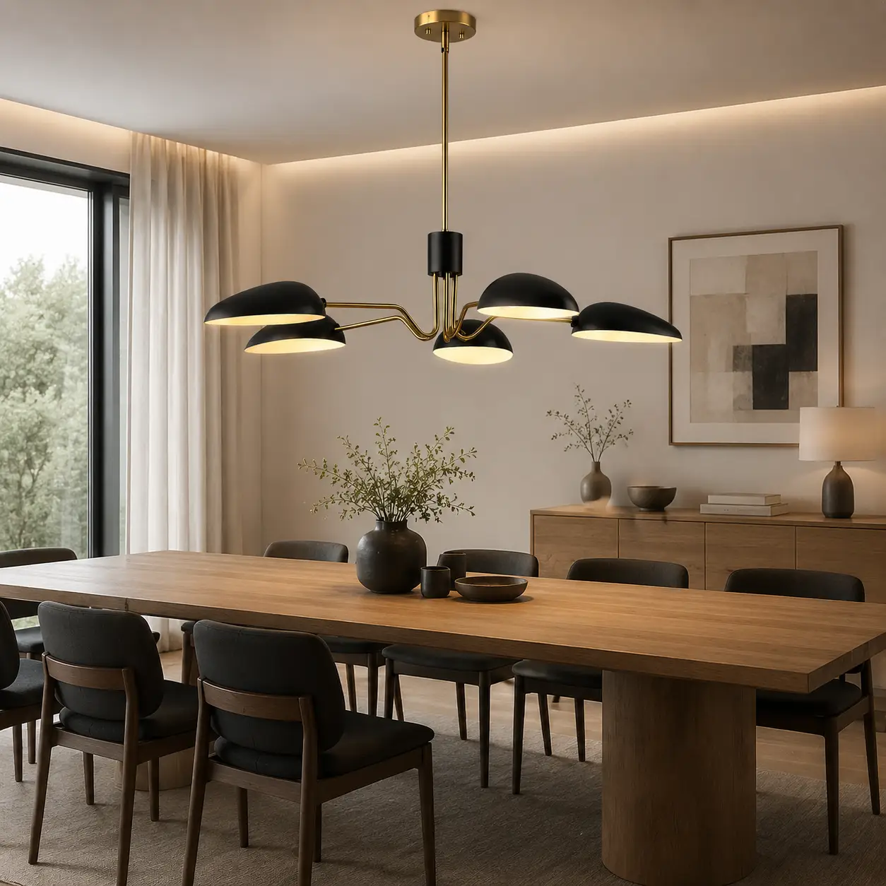 Arachnis Brass Pendant in Modern Scandinavian Dining Room
