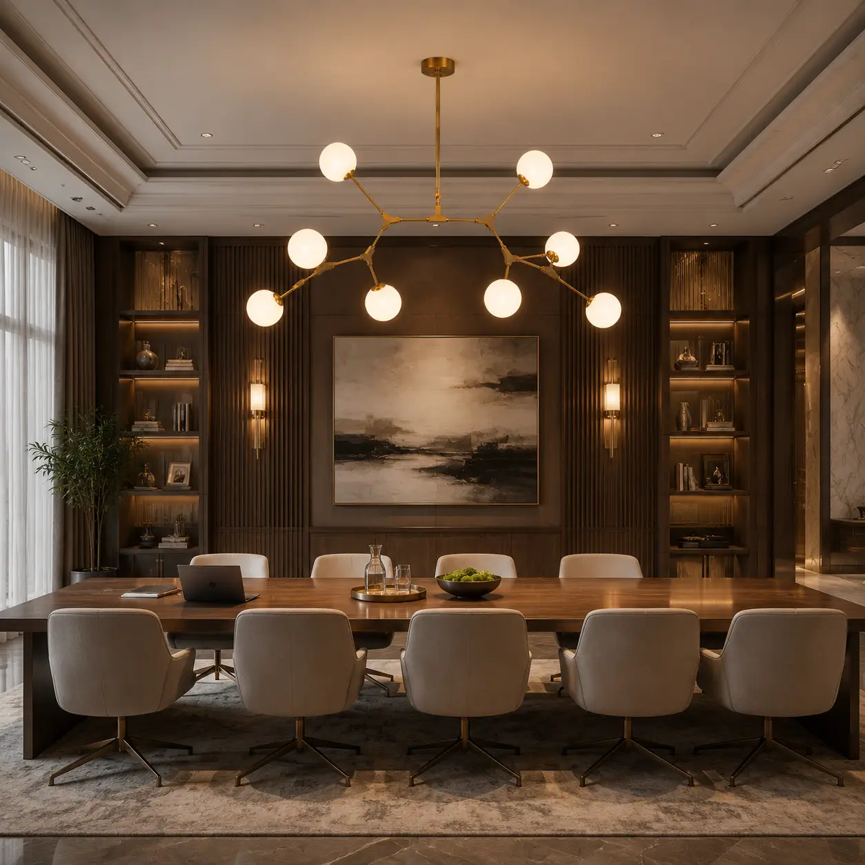 Linear Sputnik Pendant in Executive Conference Suite