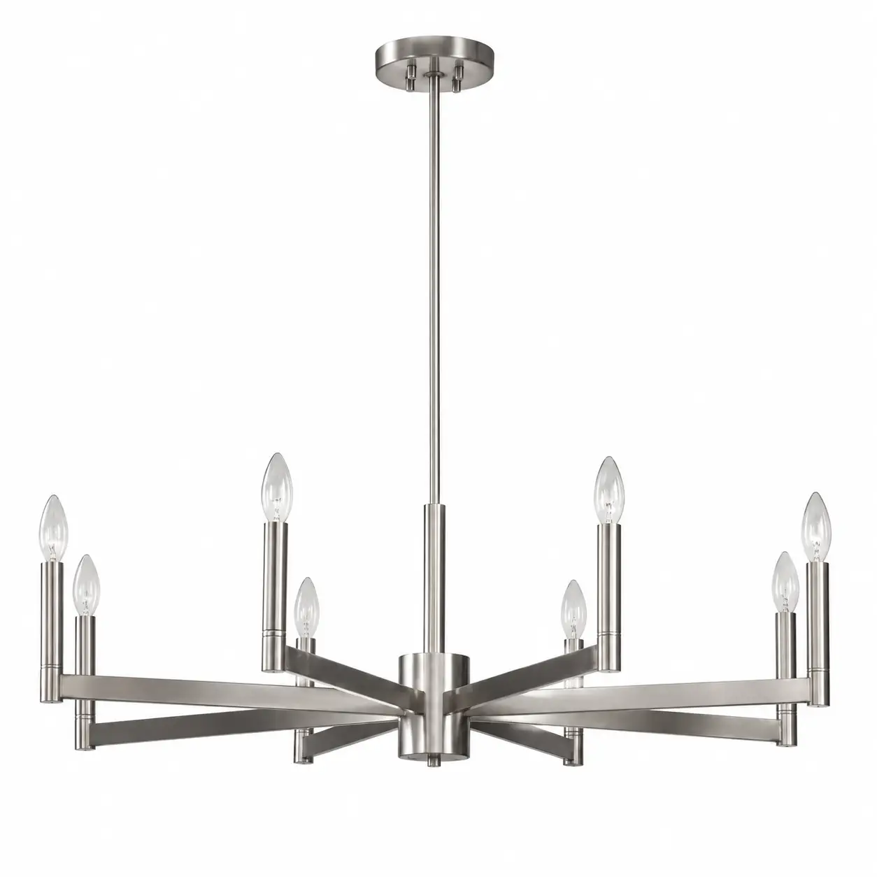 Aura-Grand-8-Light-Modern-Spoke-Chandelier-Pendant-with-Brushed-Nickel-Finish-1 Aura-Grand-8-Light-Modern-Spoke-Chandelier-Pendant-with-Brushed-Nickel-Finish-1