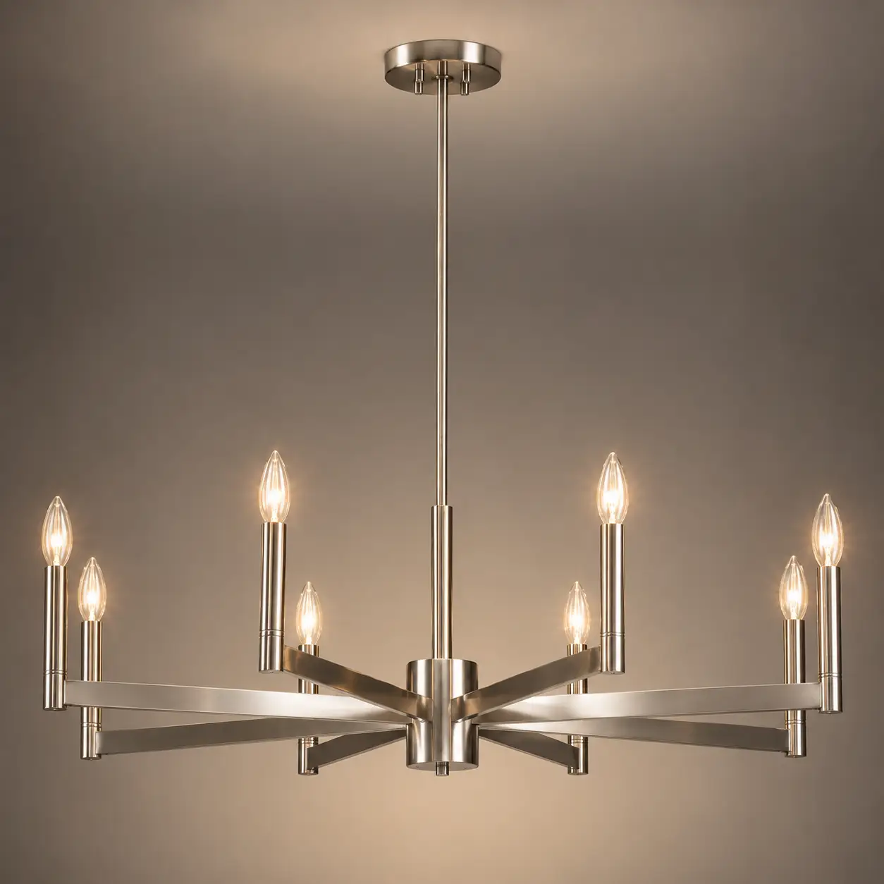 Aura-Grand-8-Light-Modern-Spoke-Chandelier-Pendant-with-Brushed-Nickel-Finish-3 Aura-Grand-8-Light-Modern-Spoke-Chandelier-Pendant-with-Brushed-Nickel-Finish-3