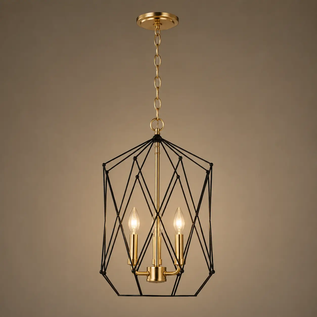 Auracage-Champagne-Gold-3-Light-Chandelier-with-Matte-Black-Cage-3 Auracage-Champagne-Gold-3-Light-Chandelier-with-Matte-Black-Cage-3
