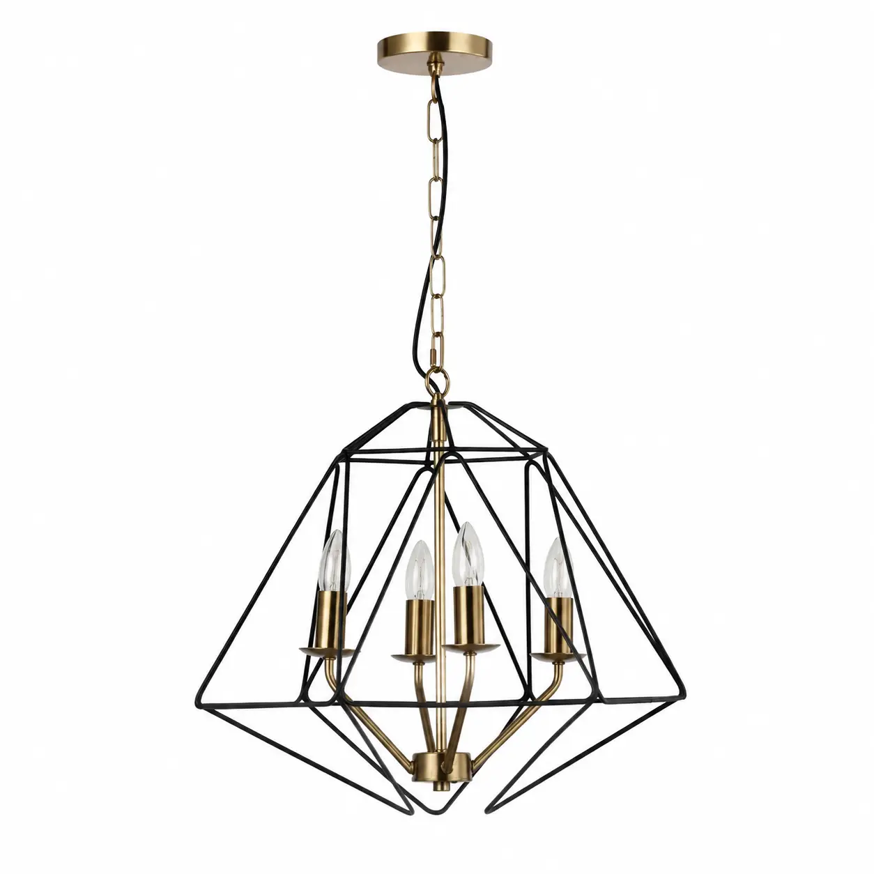 Auracage-Quad-Satin-Gold-4-Light-Chandelier-with-Matte-Black-Cage-1 Auracage-Quad-Satin-Gold-4-Light-Chandelier-with-Matte-Black-Cage-1
